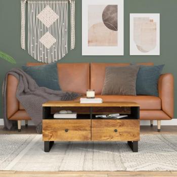 Tavolino caffè 80x54x40 cm in legno di mango e multistrato