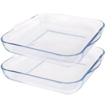 Glass Oven Bakeware Duo – Clear, 30×27.5 cm (Two Pieces)