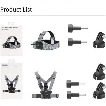 Telesin Ultra-Elastic Harnas – Achter Mount Accessoire voor GoPro & 360°