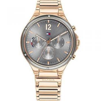 Tommy Hilfiger 1782277 Rose Gold Tone Gray Day Date Dial Watch