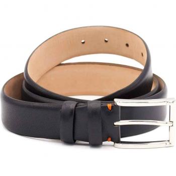 BGENTS Hochwertiger schwarzer Gürtel 115 cm mit orangefarbenem Detail