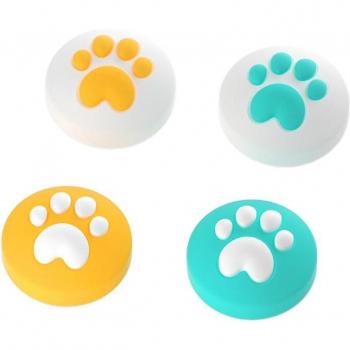 Capuchons souples en silicone pour joystick Joy-Con motif chat (4 pièces)