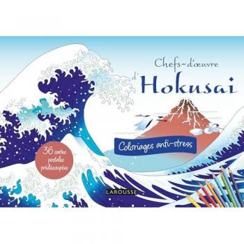 Chefs-d'oeuvre d'Hokusai : coloriages anti-stress : 36 cartes postales prédécoupées