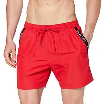 Calvin Klein Bañador Medium con cordón, Rojo (Lipstick Red 654), L para Hombre