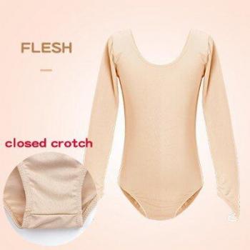 Tenue ballet pour enfants couleur chair, manches intégrales