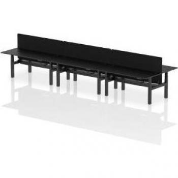 Air Back-to-Back 1800 x 800mm Height Adjustable 6 Person Bench Desk (Variant)