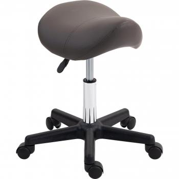 Adjustable Rolling Salon Chair, PU Leather Saddle Stool