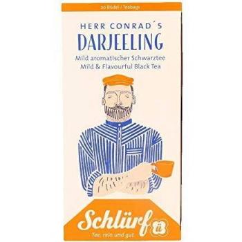 Schlürf, Büdel Schwarztee Herr Conrads Darjeeling, Bio-Darjeeling mit feinem Aroma, 40g