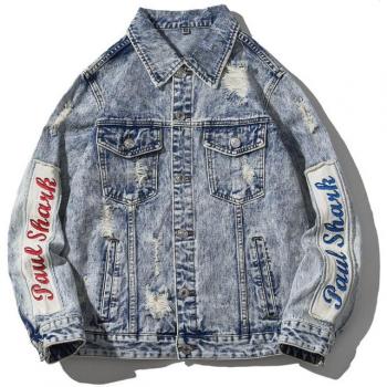 Fashionable Youth Men's Ripped Cat Whiskers Jacket M-5XL