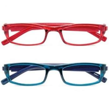 Correcteurs Twins Optical Mode Silver Edition en Rouge avec Accents Bleus, Verres +2.50