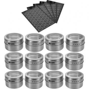 Magnetic Spice Containers with Labels