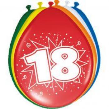18‑Jahre-Party-Ballons – Zahlen & Farben