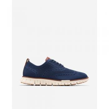 Cole Haan Men's Blue Stitchlite Wingtip Oxfords