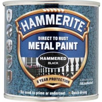 Hammerite Hammered Finish Metal Paint Black 250ml