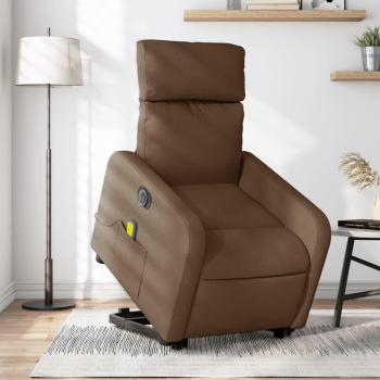 Fauteuil inclinable de massage en tissu marron