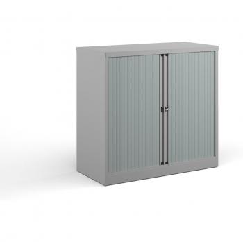 Bisley Low Tambour Storage Cupboard – 1015 mm (Grey)
