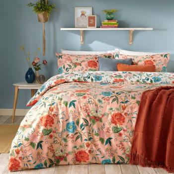 Furn. Azalea Pink Floral Reversible Duvet Cover and Pillowcase Set Pink