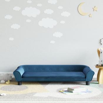 Blå Barnsoffa Sammet, 100x50x26 cm, VidaXL