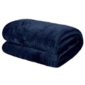 Premium Dark Blue Flannel Throw – 5′ × 6.6′