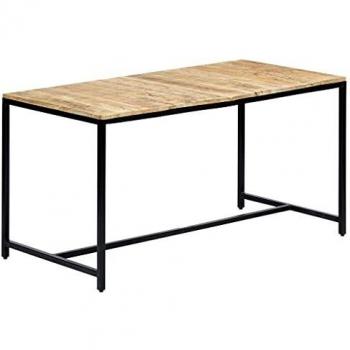 Table à manger en bois de manguier massif brut 140x70x75 cm