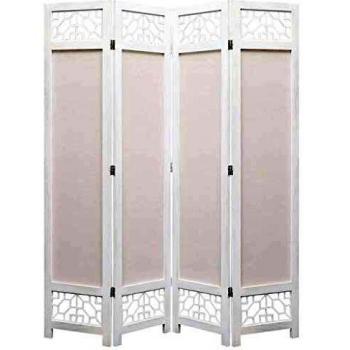 VidaXL Pannello divisorio 4 pannelli crema 140 x 165 cm