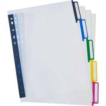 Colour Coded A4 Index Marking Paper with 11 Holes, Pack of 5