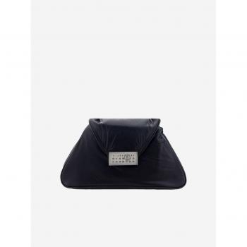 Sac à bandoulière noir MM6 Maison Margiela en nylon à plaque à logo