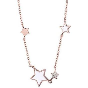 SHEGRACE Collier Simple Femme Émail Zircon Argent 925 400mm