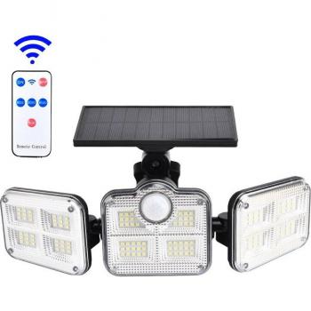 Applique murale solaire LED étanche à trois têtes pour extérieur