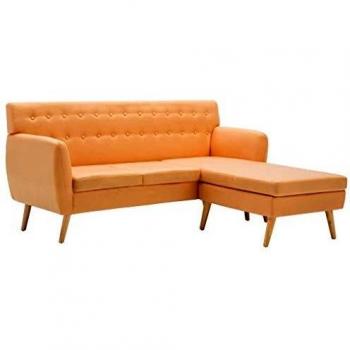VidaXL L-Sofa Orange Upholstered Lounge