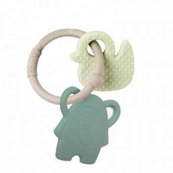 Elefante & Anatra Sbadiglio GCS NATTOU 16 cm, Colore Grigio