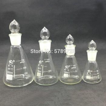 Lab Conical Flask Borosilicate Glass with Frosted Plug