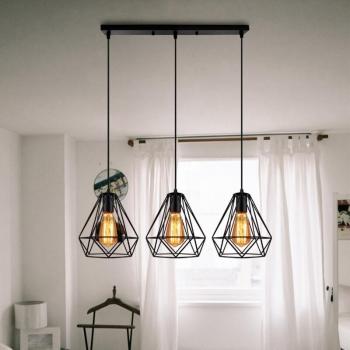 Stoex Industrial Black Diamond Pendant – Dining & Bar Accent