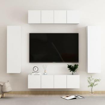 VidaXL White 6‑Part TV Storage Unit