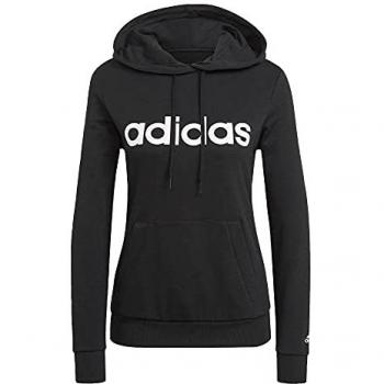 Adidas Felpa con Cappuccio W LIN FT HD, taglia XL, donna, colore nero