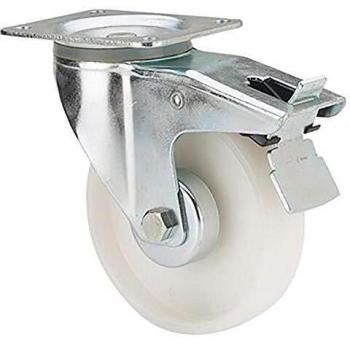 Roue Pivotante Polyamix avec Plaque, Couleur Blanche, Ø10 cm, 150 kg