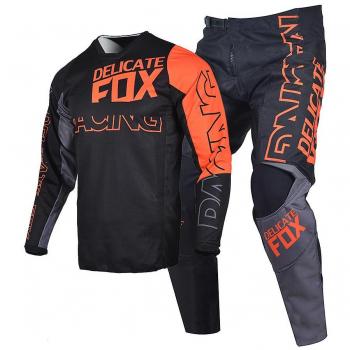 Ropa Deportiva Motocross Muggys Fox Gear Set Negro con Detalles Naranja