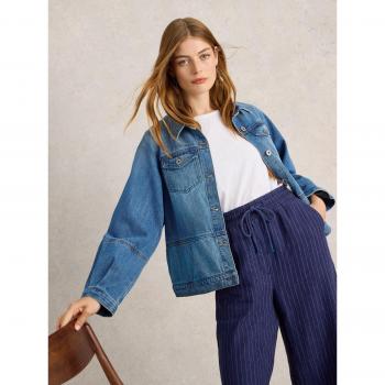 White Stuff Women’s Mid-Length Denim Jacket – Camille Blue