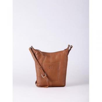 Women's Talkin' Medium Leather Crossbag in Tan