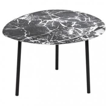 Table basse en métal noir Ovoid 67 x 60 cm