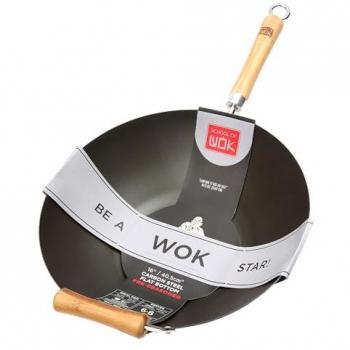 Dexam School of Wok 14/36cm Pre‑Seasoned Carbon Steel Wok