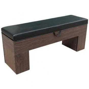 SOKKER Banc de rangement – Bois robuste – Dimension 113 × 32 cm – Coussin doux – Pack Deluxe – Couleur Marron
