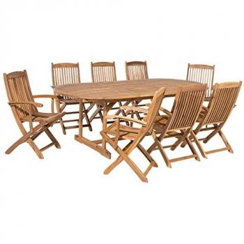 Ensemble de jardin extensible 8 places en bois