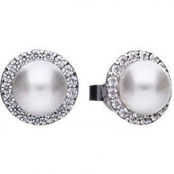 Diamonfire Schalenperlen‑Earrings – weißer Rund-Cubic-Zirconia-Effekt E5656