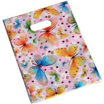 100Pcs Trendy Mini Mixed Design Plastic Jewelry Shopping Bags 20*15CM