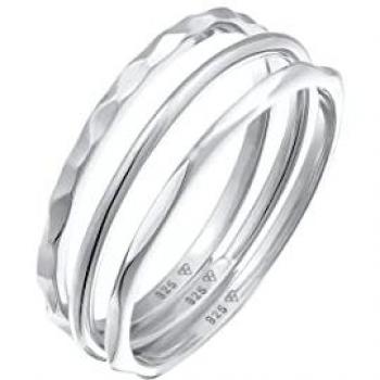Elli Argento 925 Anello Femminile in Set di 3