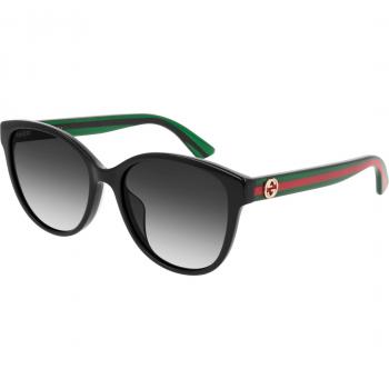 Lunettes de soleil Gucci GG0703SKN 002 Acétate Noir Gris Rond Point Normal Ombre
