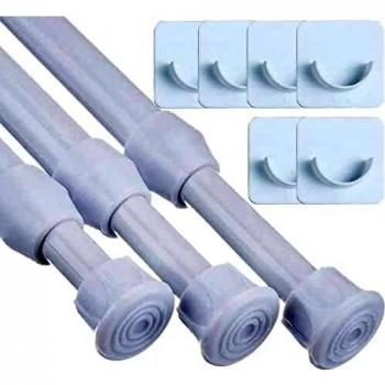 Pcs Net Curtain Rod with Holders for Cupboards and Windows 70-120CM White