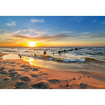 Trompe l'œil Intissé Coucher de Soleil Océan