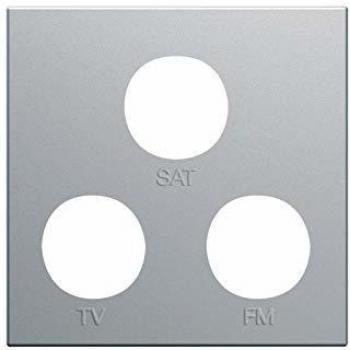 Enjoliveur Hager Gallery Prise TV+FM+SAT Titane